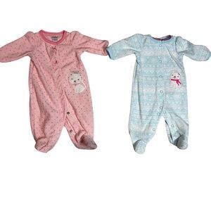 2 Carter’s Footie Pajama Bundle Newborn